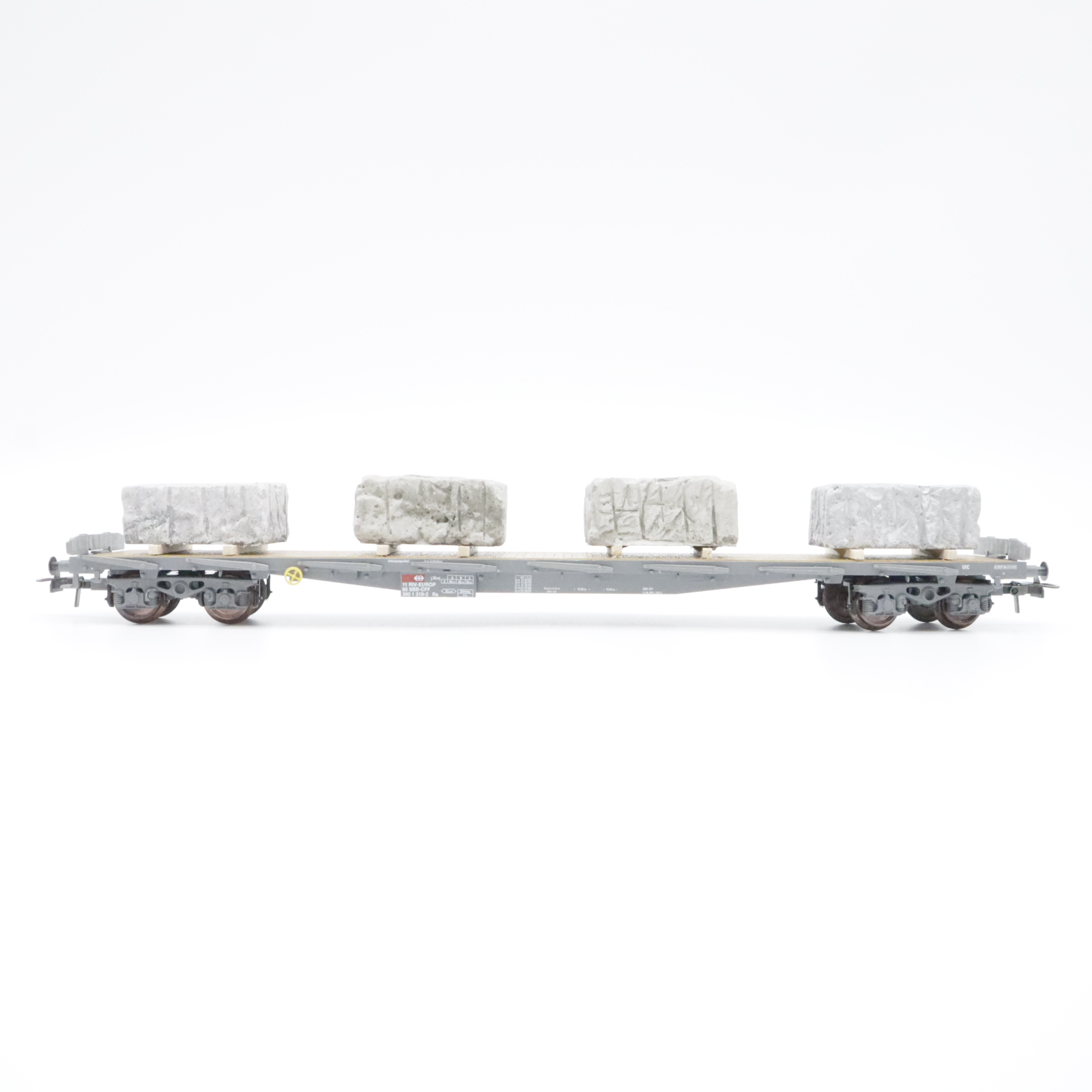 HAG 348 (2) HAG 348 SBB Flachwagen mit Steinblöcken – Bild 2