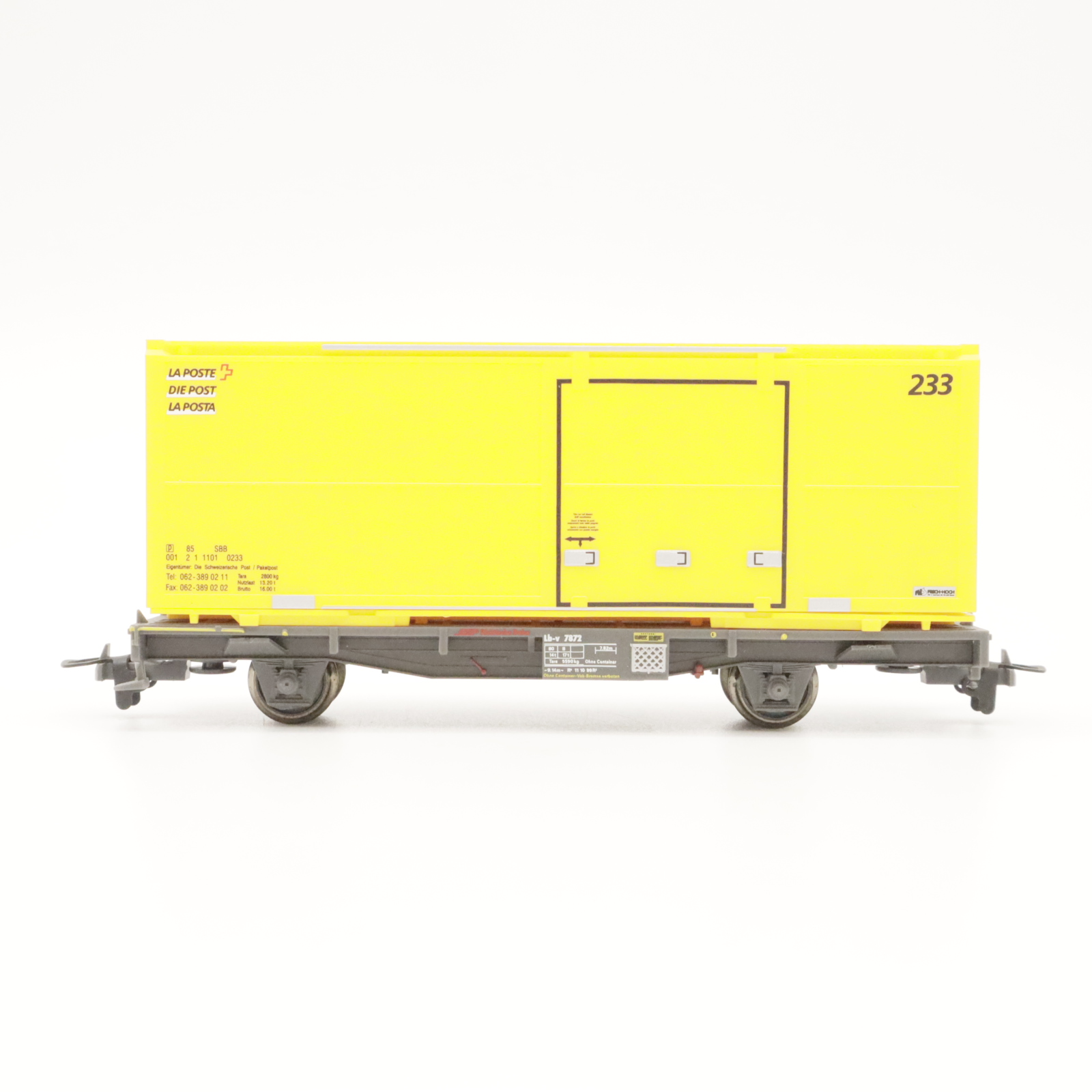 Bemo 2269 102 (2) Bemo 2269 102 RhB Containerwagen 7872 "Post" – Bild 2