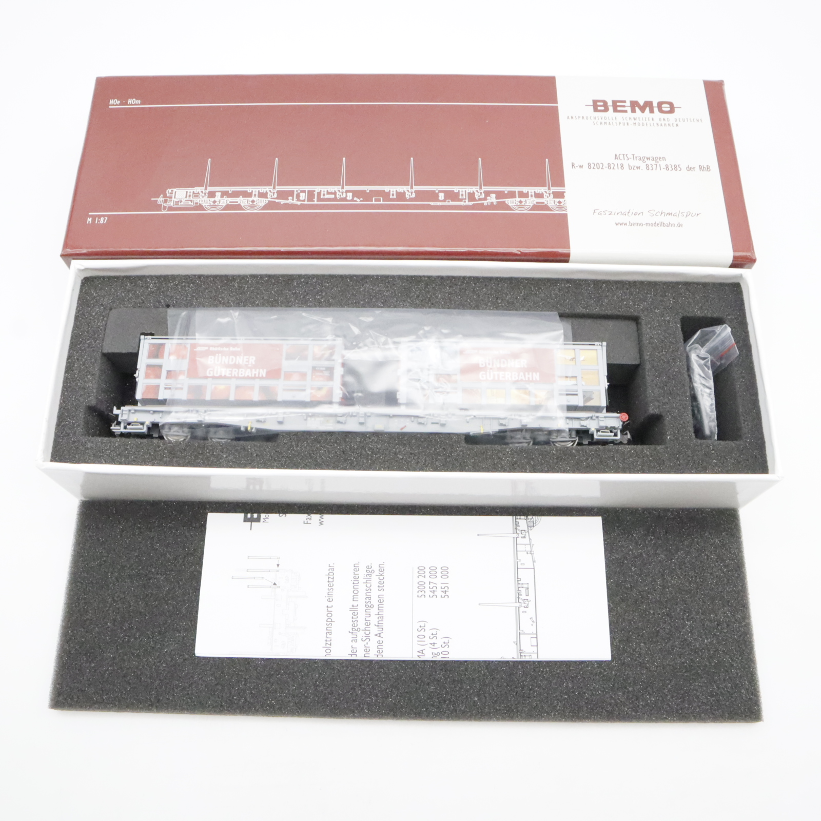 Bemo 2291 120 (7) Bemo 2291 120 RhB Tragwagen "Bündner Güterbahn" – Bild 7