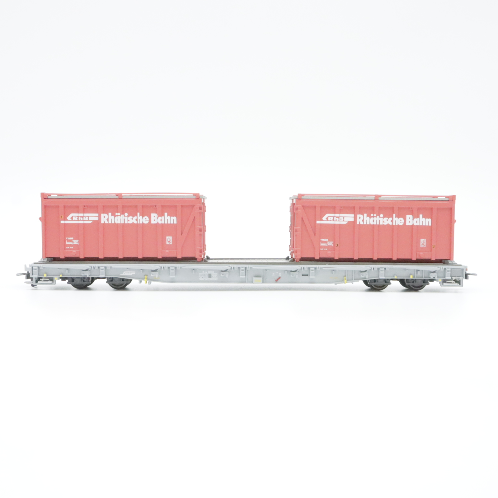 Bemo 2291 126 (2) Bemo 2291 126 RhB Tragwagen mit RhB Behältern – Bild 2