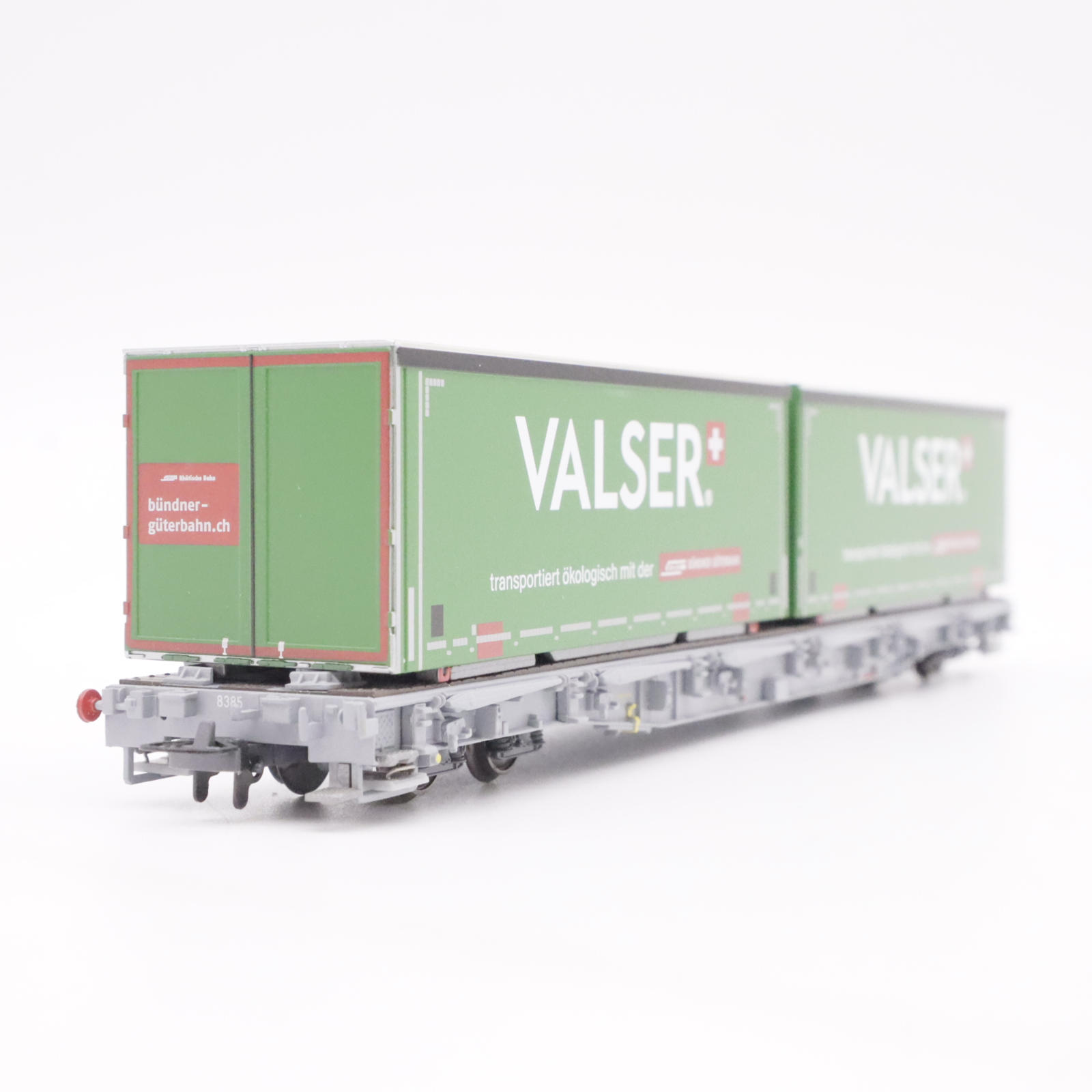 Bemo 2291 175 (3) Bemo 2291 175 RhB Tragwagen mit Container "Valser" – Bild 3