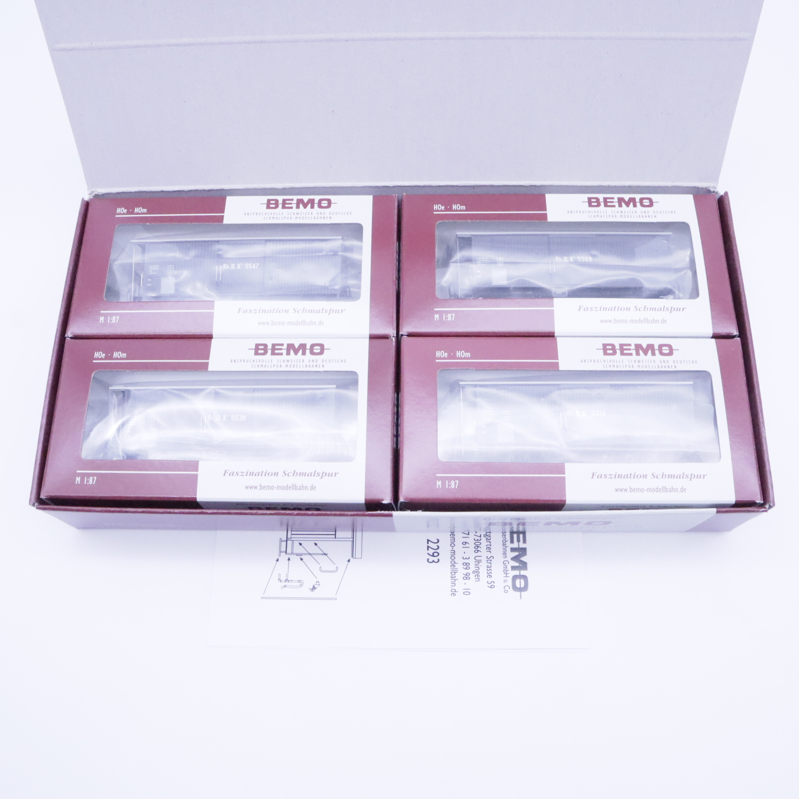 Bemo 7493 100 (6) Bemo 7493 100 RhB K1 4er-Set Güterwagen – Bild 6