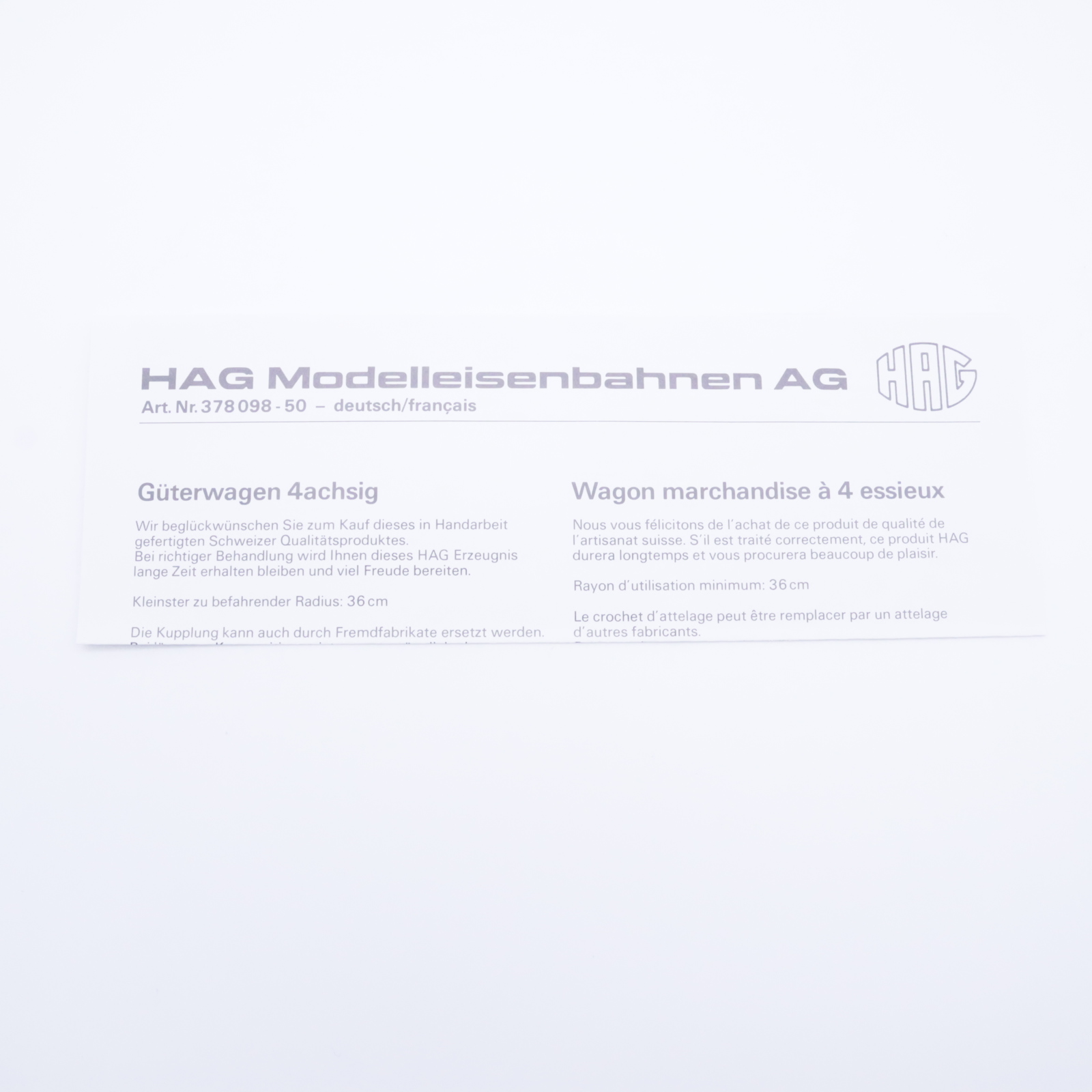 HAG 393 (7) HAG 393 SBB Flachwagen "Hangartner" – Bild 7