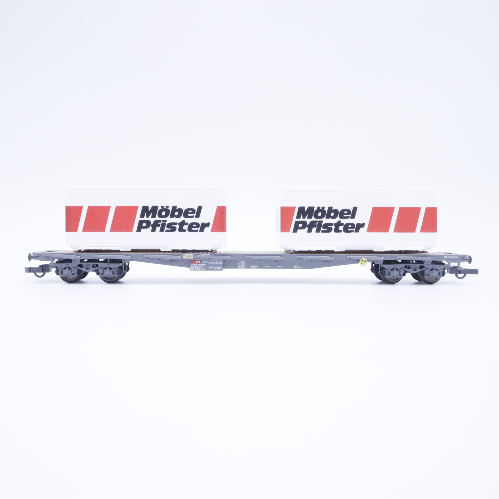 HAG 395 (4) HAG 395 SBB Flachwagen "Möbel Pfister" – Bild 4